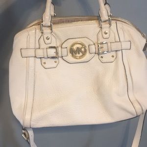 Michael Kors white buckle crossbody purse